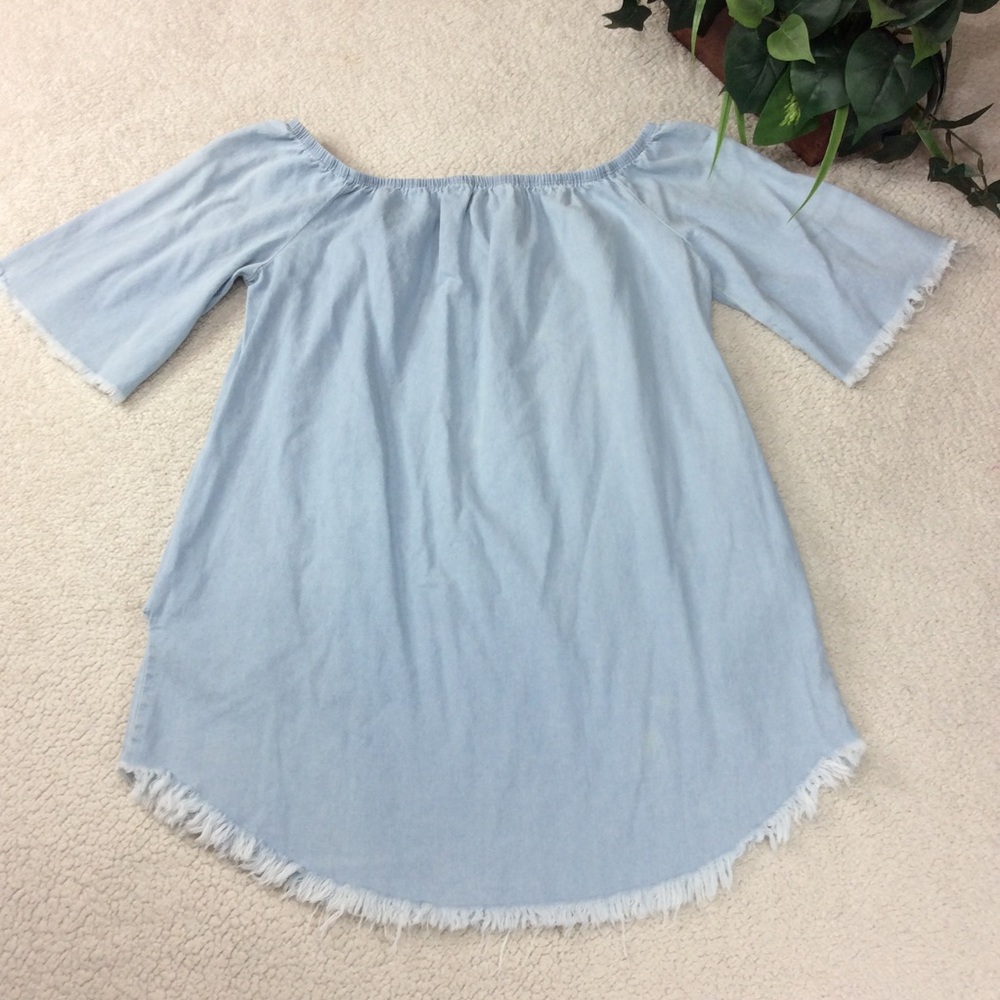 Fashion Nova Denim Top Size L - Picture 1 of 6